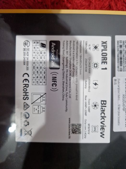 -Blackview Xplore 1, Nou, Nefolosit, 256Gb, 12Ram+24Ram extins, Sigila