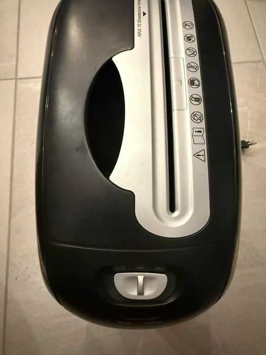 Tocător de hârtie vidaXL – până la 10 coli, microcut, negru