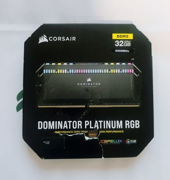 Рам памет Corsair DOMINATOR PLATINUM RGB 32GB (2x16GB) DDR5 6000MHz CL36 Black