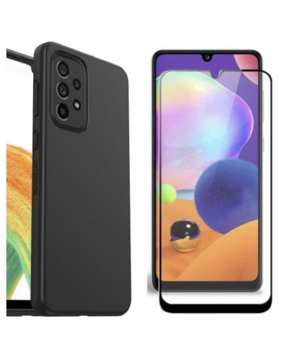 Husa Silicon si Folie Sticla Prem Gla Samsung A20e/A22/A23/A25/A24/A26