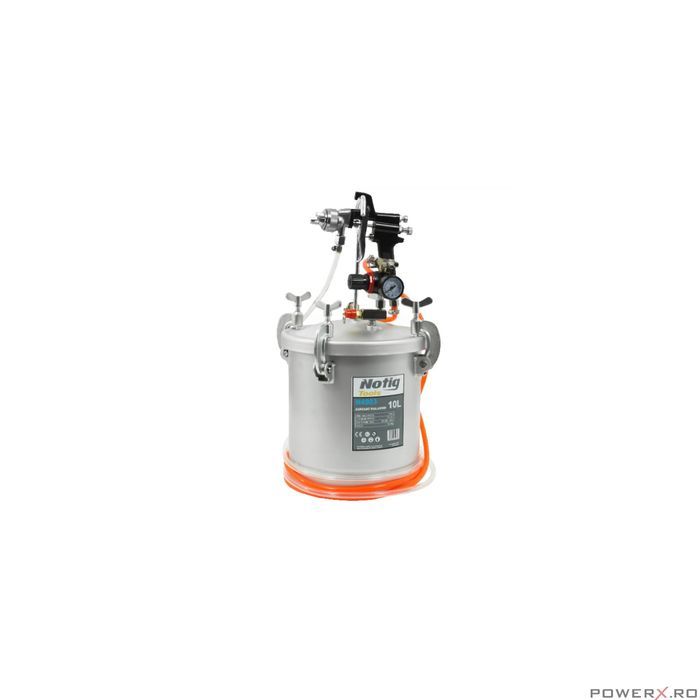 Pistol de vopsit pneumatic cu vas sub presiune separat de 10 litri,