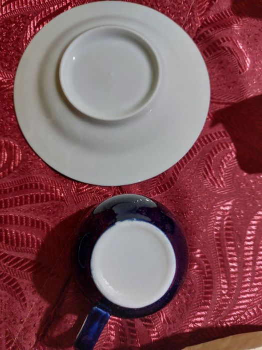 Set 6 ceșcuțe cafea ceramică cu farfurioare – Indigo