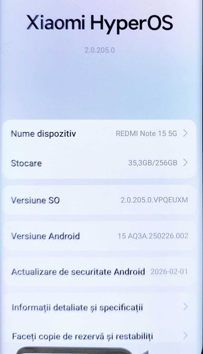 (AG35 B.35036 ) Telefon Xiaomi Redmi Note 15 5G -900 Lei Garantie 2 Ani !