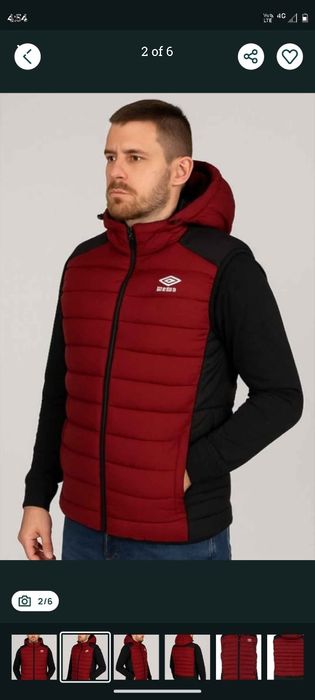 Оригинална грейка (елек) Umbro в червен цвят