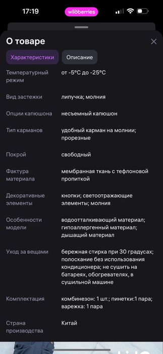 Зимний комбинезон