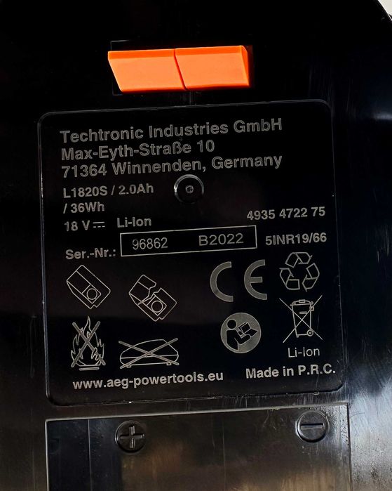 AEG L1820S PRO Li-ion - Батерия 18V 2.0Ah с индикатор 2022г.
