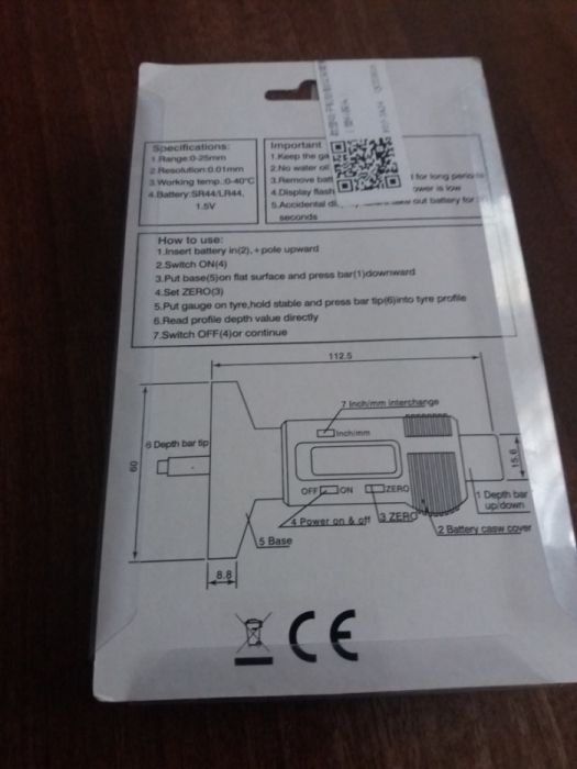 Subler digital masurare adancimii profilului anvelopei