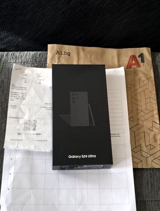 КАТО НОВ 512GB Samsung S24 Ultra Гаранция от A1 до 2026г. Black