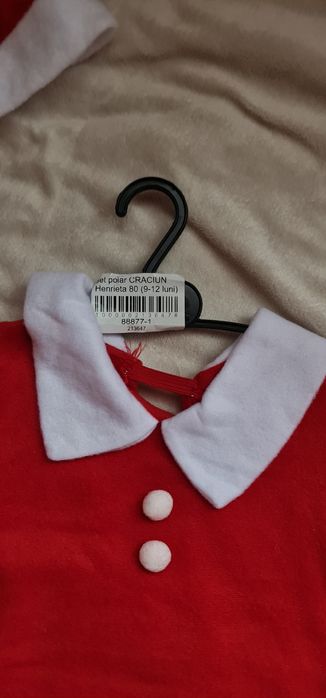 Rochita Craciunita cu curea bebe 6-9 luni