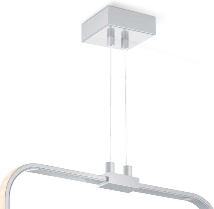 Lampă suspendată cu LED, Home sweet home QUAD, 35 cm - Gri Argintiu