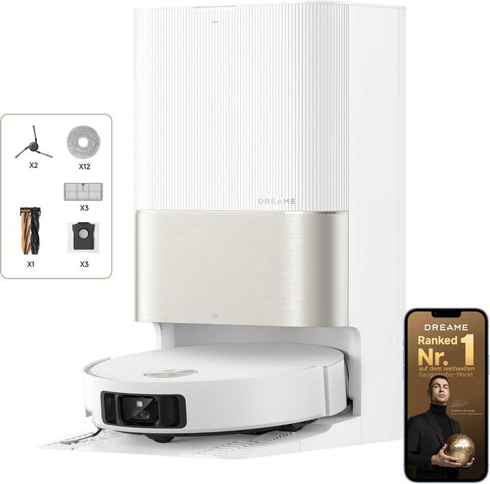 Нова AI Прахосмукачка Робот с Моп DREAME X50 Ultra Complete RLX85CE-5, 2 години Гаранция, Картографиране, Сухо и Мокро Почистване