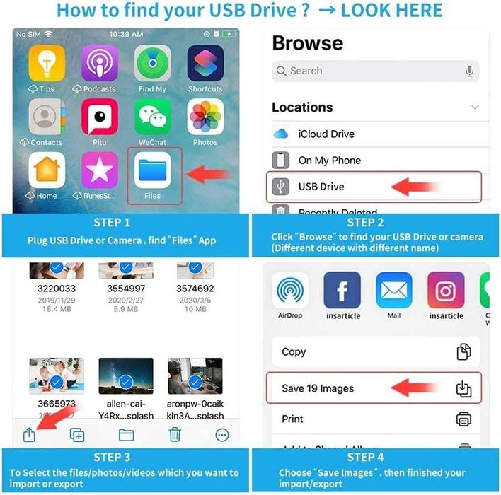 Адаптер Lightning към USB за камера за iPhone