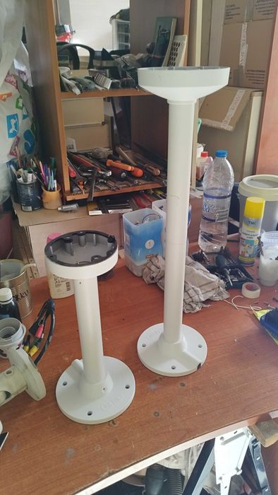 Стойка алуминиева за стенен монтаж на камери - с фланец и пластмасова