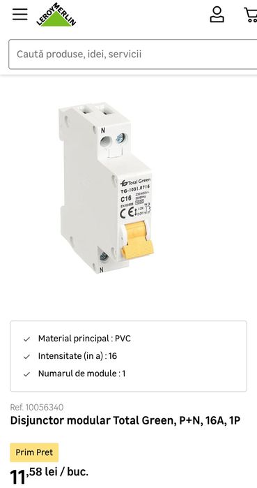 Sigurante electrice c25,c16,c10 1p+n