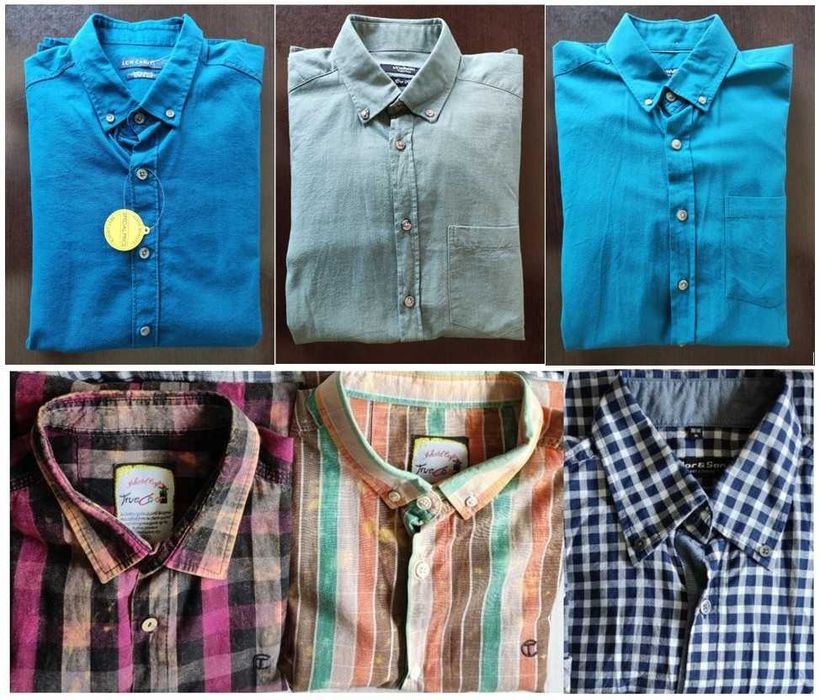 8 camasi H&M/New Yorker/LCW/TC slim fit, mar. 36-38 / S-M, bumbac, noi