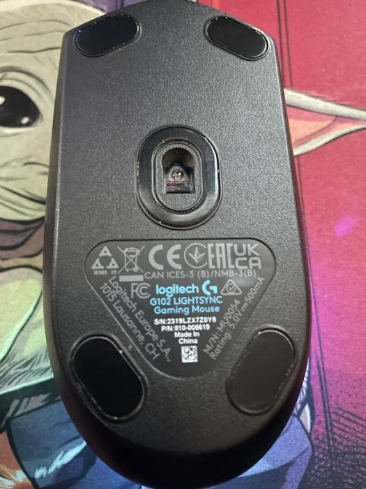 Мишка Gaming Logitech G102 Lightsync, 8000 dpi, RGB, Черен