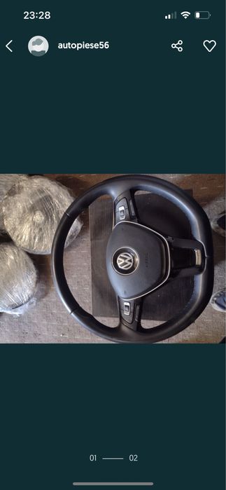 Volan impecabil cu padele volkswagen passat b8 piese dezmembrari