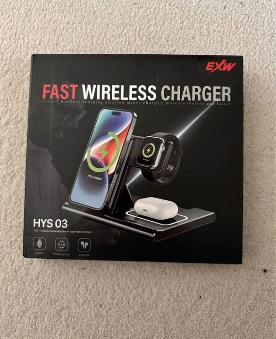 Statie de incarcare rapida wireless 3 in 1