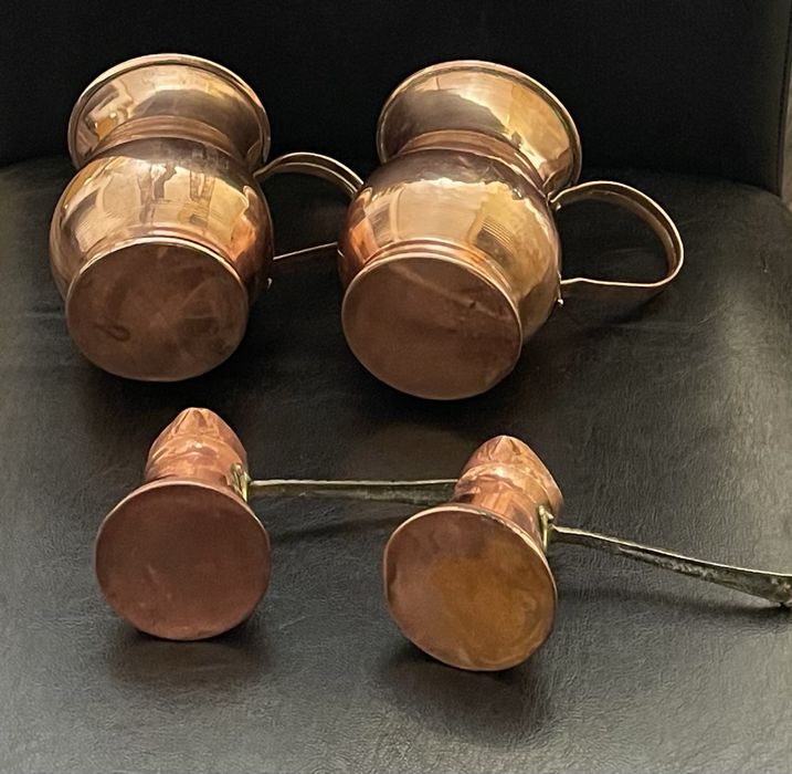 Set din cupru (2  căni, 2 ibrice)