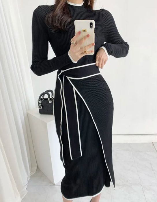 Платье чёрное и бежевое