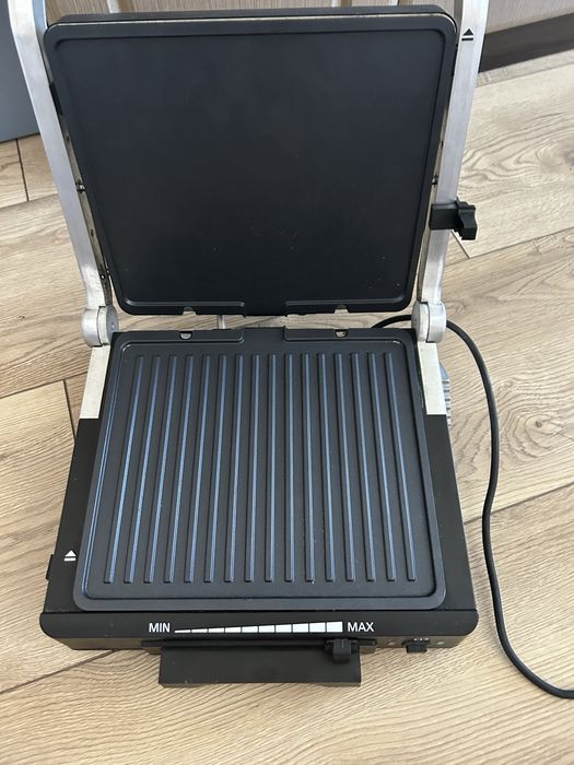 Grătar electric / Grill contact Steba - Inox, temperatură reglabilă