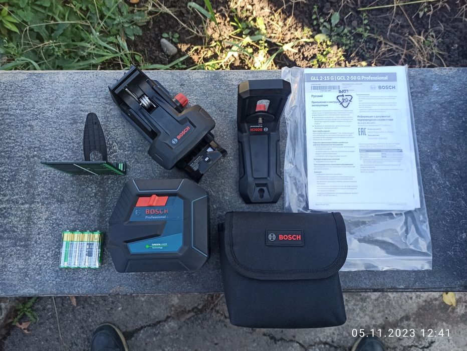 НОВЫЙ Лазерный (уровень) нивелир Bosch GCL 2-50G + RM10 + клипса + кей
