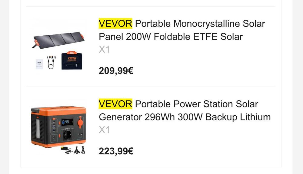 Panou solar pliabil cu baterie portabila Vevor