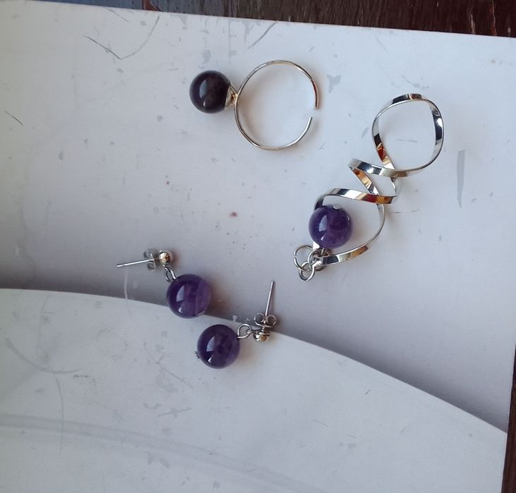 Set de bijuterii cu piatra ametist