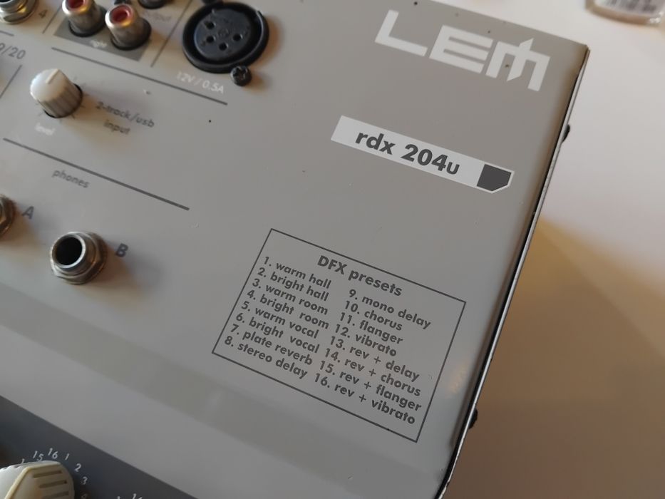 Mixer audio profesional LEM RDX 204U – 20 canale, USB, efecte integrate