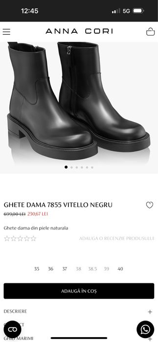 Ghete piele vitel, Anna Cori 39