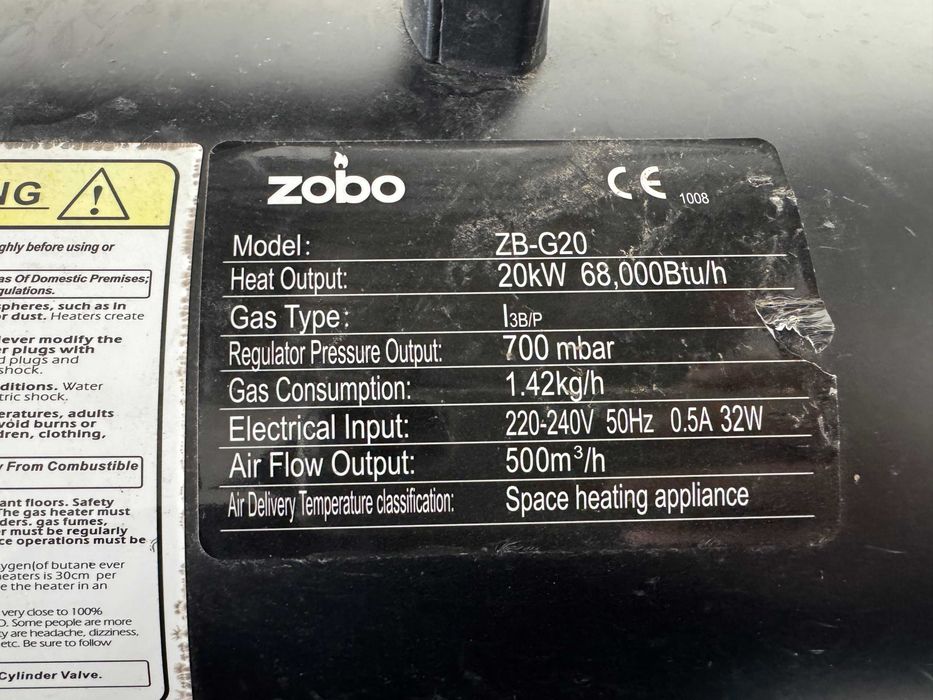 Калорифер на газ - Zobo 20 kW