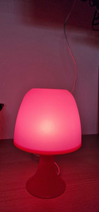 Розова настолна лампа IKEA LAMPAN с LED крушка