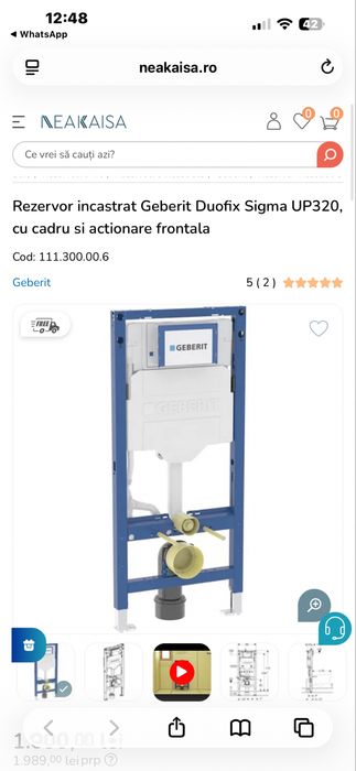 Rezervor incastrat Geberit