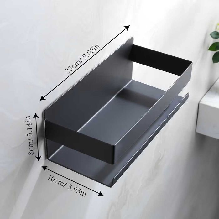 2x Raft de duș fără găurire Negru NOI