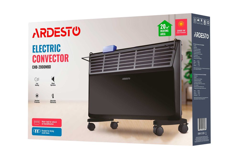 } Конвектор ARDESTO, 20м2, 2000Вт чёрный