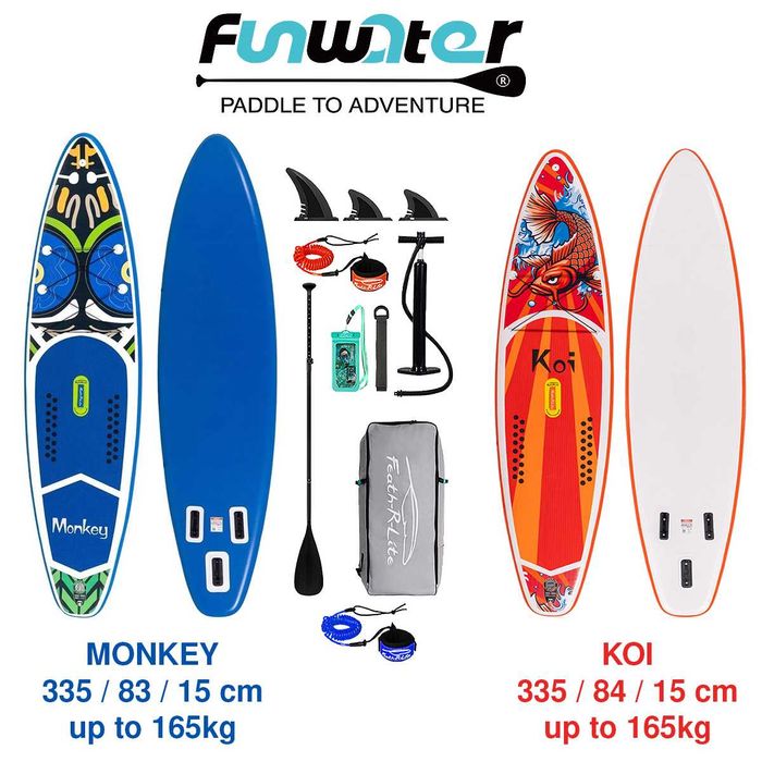 Надуваем падълборд НОВИ SUP FunWater KOI MONKEY Paddle Board НАЛИЧНИ
