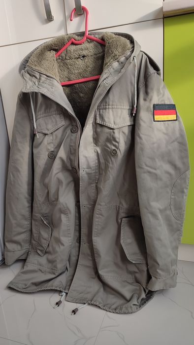 Geaca groasă cu glugă, germană, tip Parka, Kaki, L