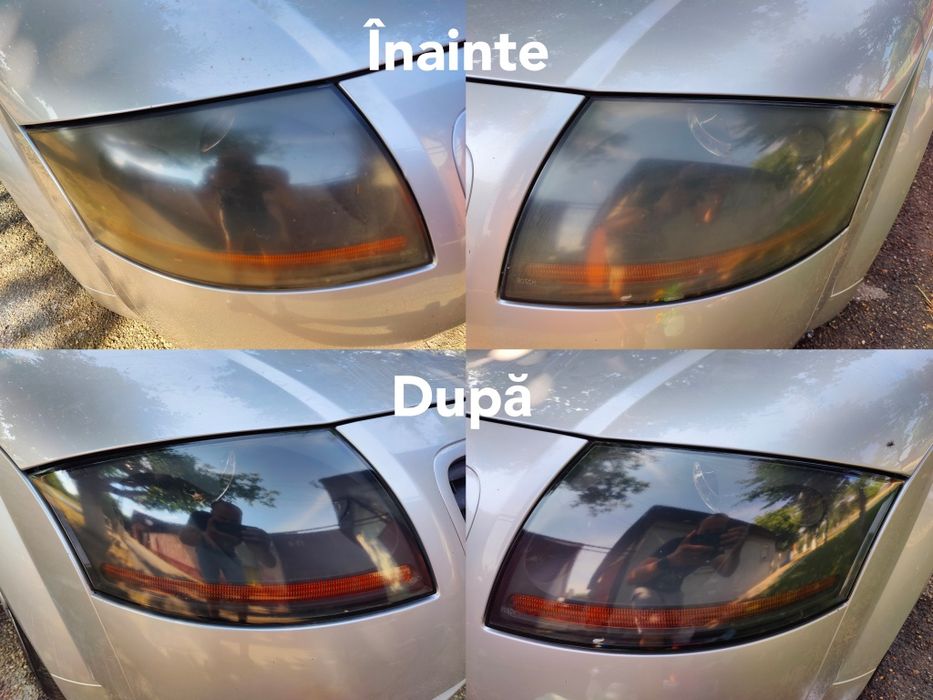 Polish faruri și aplicat folie de protecție