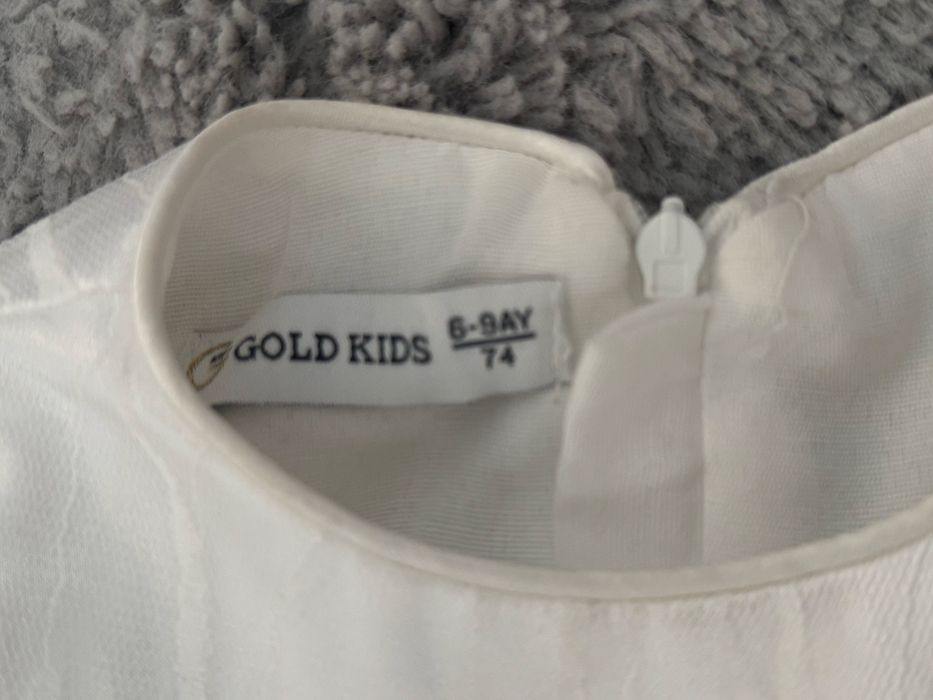 Рокля официална 6-9 месеца 74 см комплект с обувки и лента