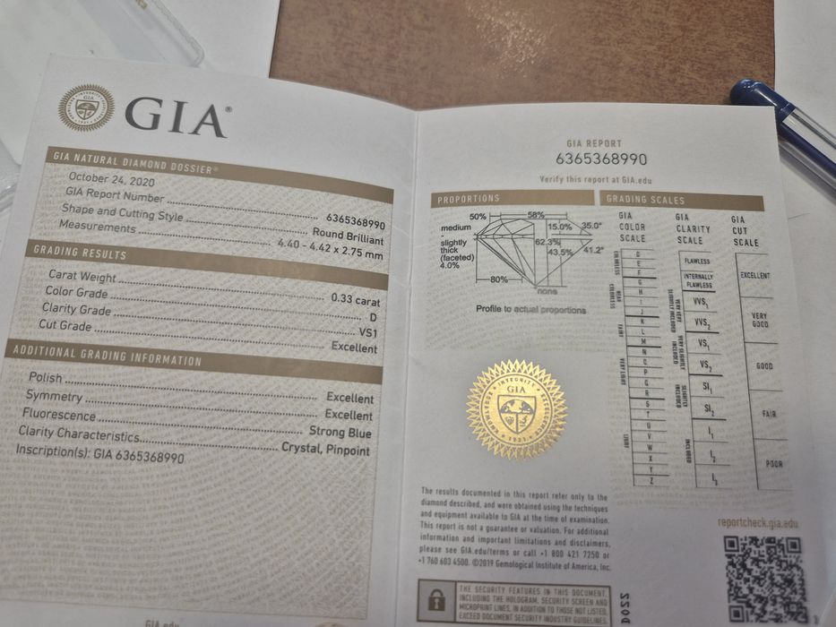 Пръстен с диамант 3.5гр. 18 Кт