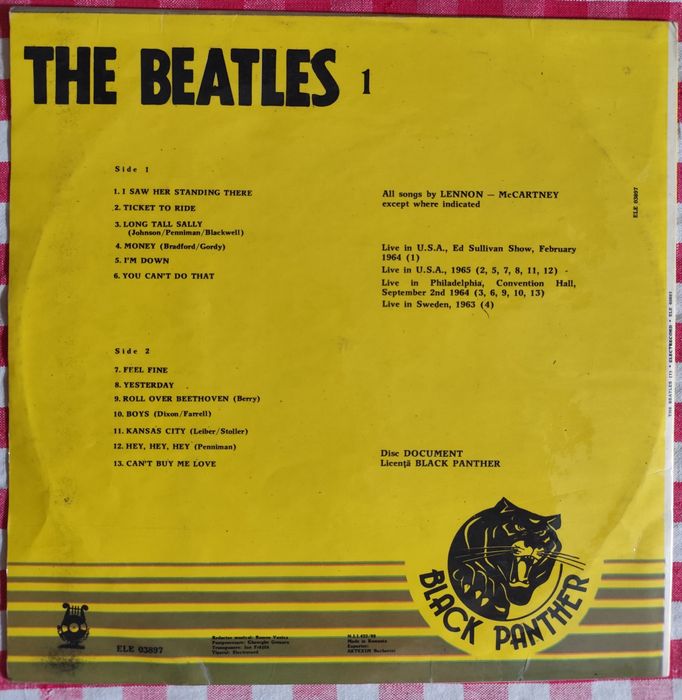 Disc vinil Lp„The Beatles – Beatles Mania" (Electrecord/Black Panther