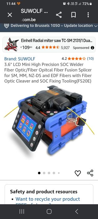 Apară de lipit/sudat fibra optica