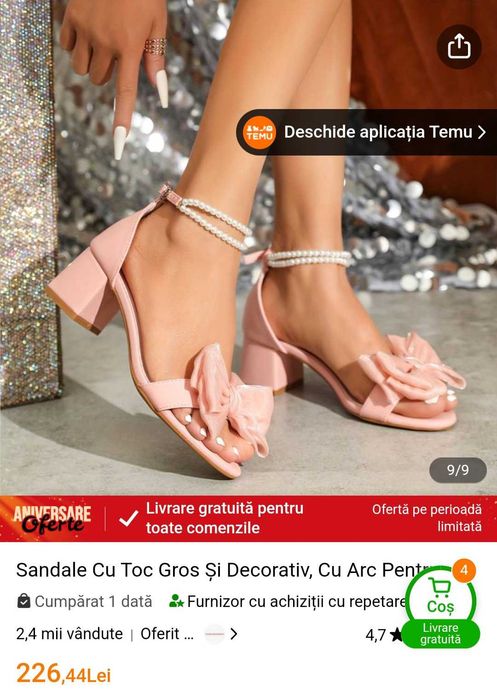 Sandale cu toc gros