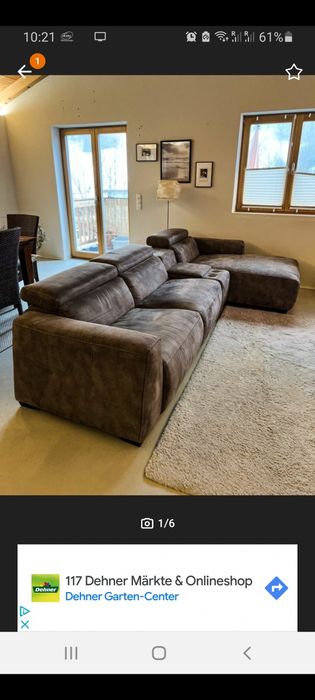 Ъглов алкантара диван с Ел. релакс механизъм УСБ портове и тъч лампа.