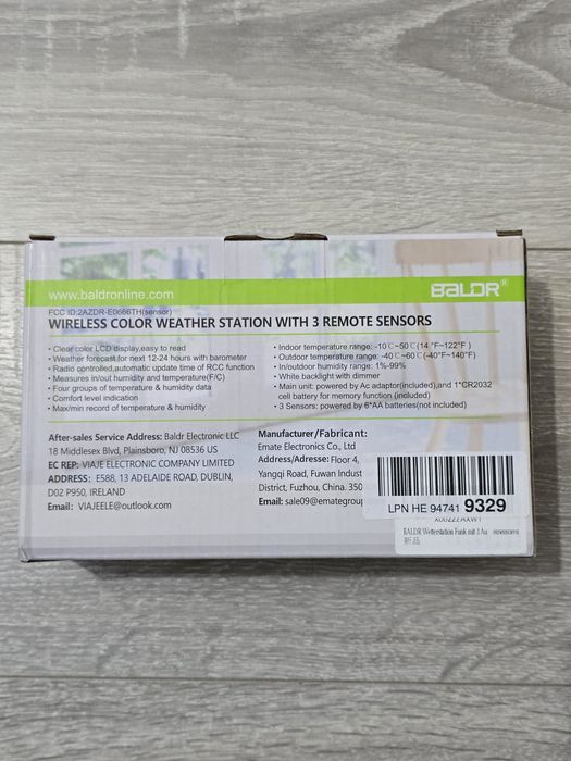 Stație meteo wireless cu 3 senzori exteriori