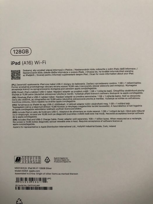 iPad A16 Wi-fi Silver