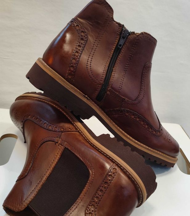 Ghete chelsea 41 41.5 brogue premium Wanted NOI piele naturala moale