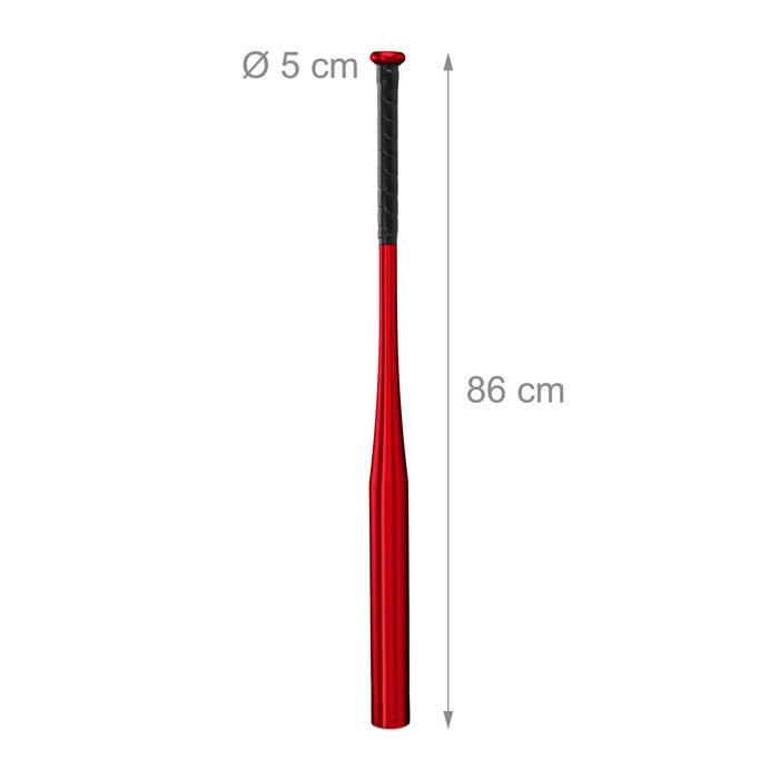 Bata de baseball din aluminiu, maner anti-alunecare, 34 inch, rosu
