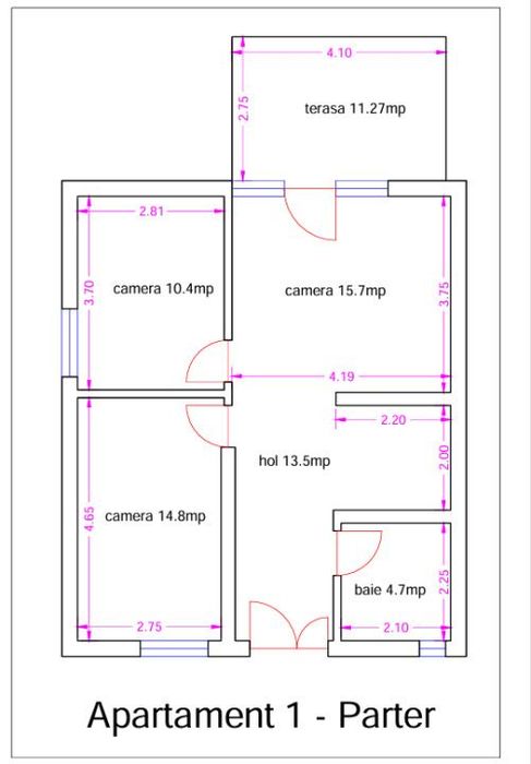 Casa moderna pe parter zona Cetatii-suprafata construita de 55 m