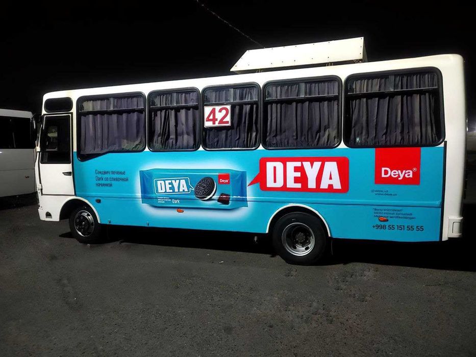 Автобусларда реклама/Avtobuslarda reklama/Реклама на автобусах